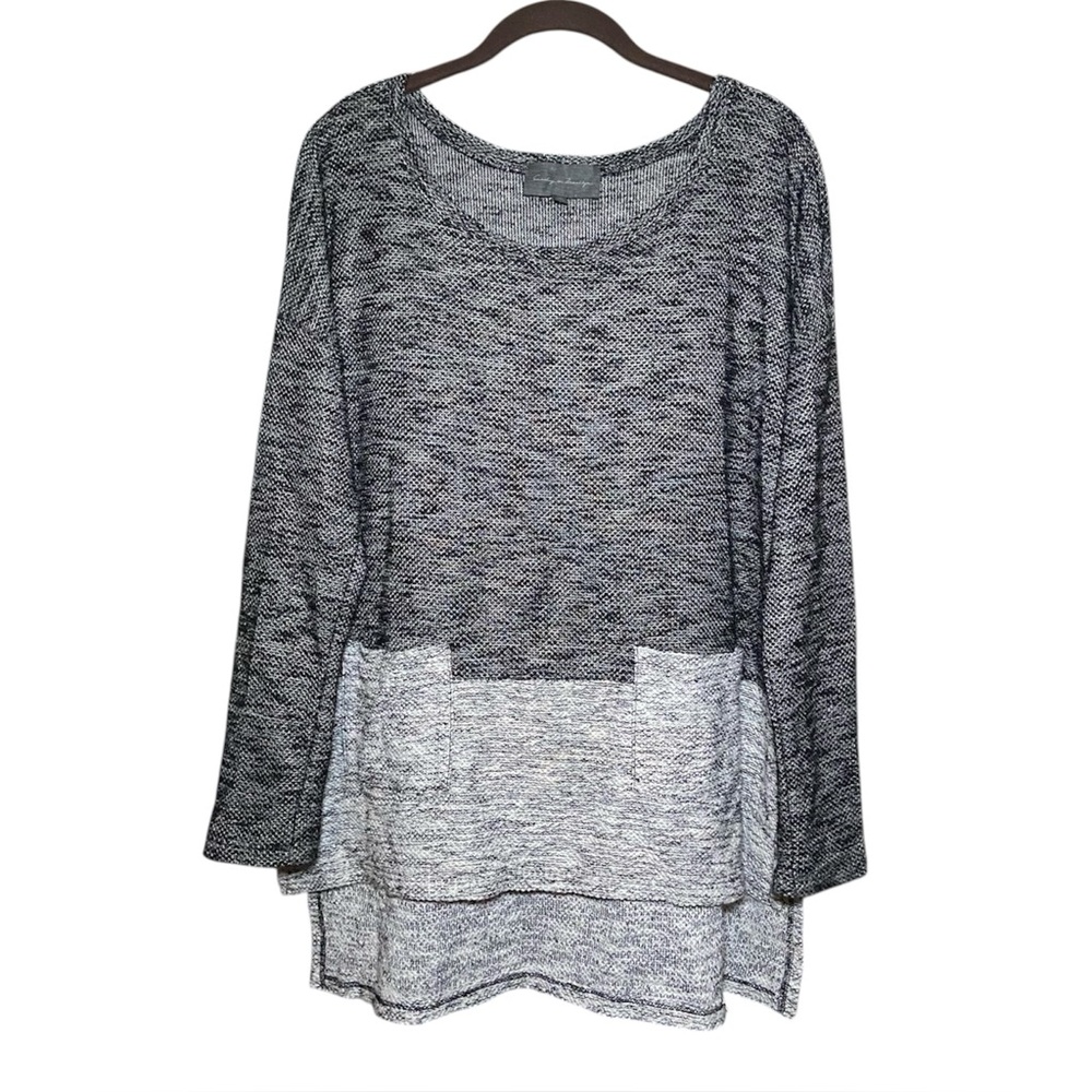 Anthropologie Sunday in Brooklyn Colorblock Knit Tunic M Lagenlook Minimalist - Picture 1 of 4